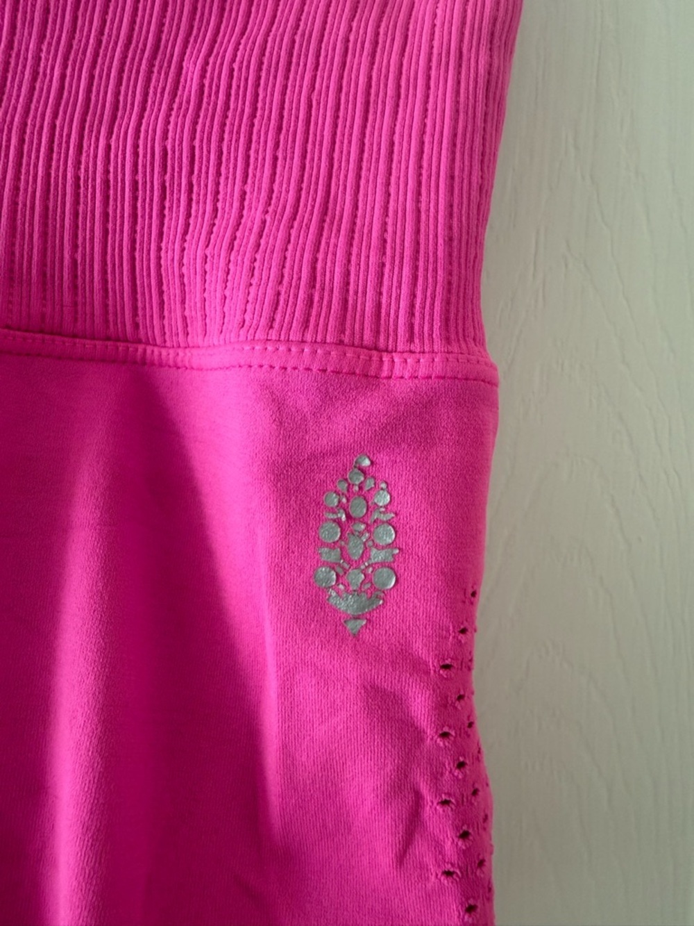 High-Rise Ribbed Hot Pink Women’s Free People Shorts - Picture 2 of 4